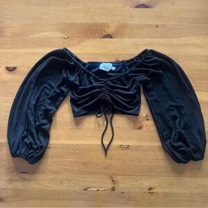 Princess Polly Black Off-Shoulder Top